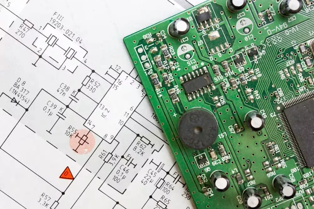 close up of design software for pcb layout and panelization