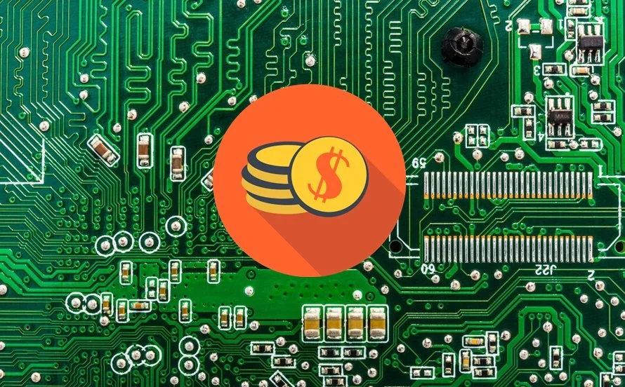 illustration of cost analysis on pcb background